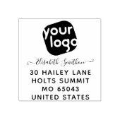 ロゴの追加シンプルビジネスエレガントプロフェッショナル ラバースタンプ (インプリント)