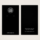 ロゴの追加シンプルブラックイヤリングディスプレイカード (正面&裏面)