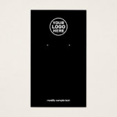 ロゴの追加シンプルブラックイヤリングディスプレイカード (正面)