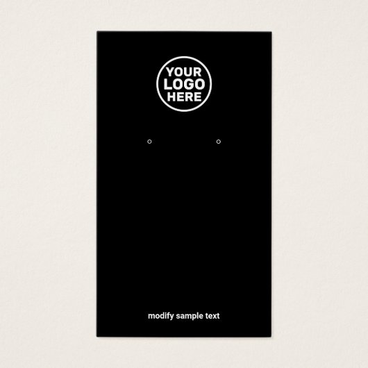 ロゴの追加シンプルブラックイヤリングディスプレイカード (正面)