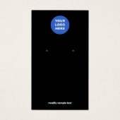 ロゴの追加シンプルブラックイヤリングディスプレイカード (正面)