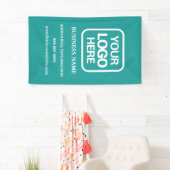 ロゴの追加シンプルプロフェッショナルモダンティール（緑がかった色） 横断幕 (インサイチュ)