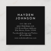 ロゴの追加シンプルミニマル編集可能カラー スクエア名刺 (裏面)