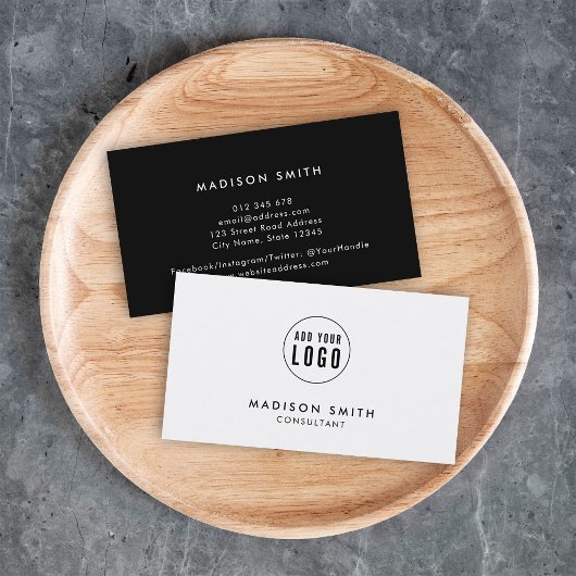 ロゴの追加シンプルミニマル編集可能カラー 名刺