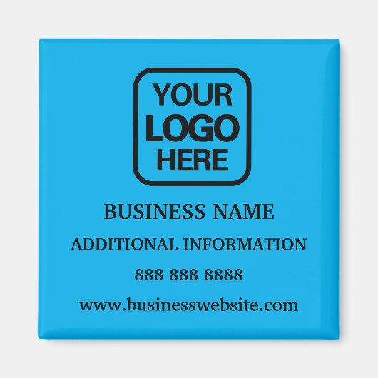 ロゴの追加シンプルモダンプロフェッショナルスカイブルー マグネット (正面)