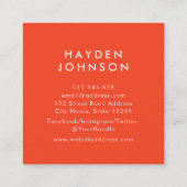 ロゴの追加シンプルモダン編集可能カラー スクエア名刺 (裏面)