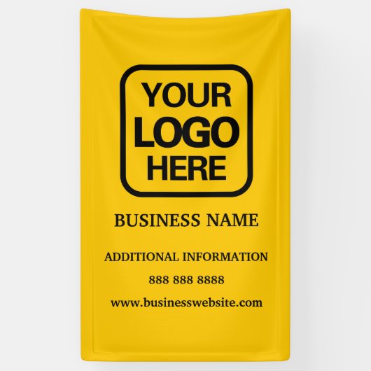 ロゴの追加シンプル専門モダンイエローブラック 横断幕 (縦)