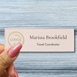 ロゴの追加シンプル従業員名の役職赤面 名札