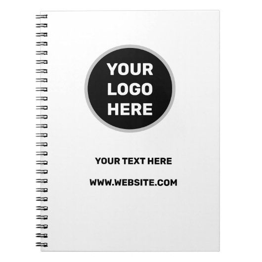 ロゴの追加シンプル文字ミニマルスタイルプランナー ノートブック (正面)