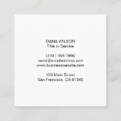 ロゴの追加シンプル白黒ミニマル スクエア名刺 (裏面)