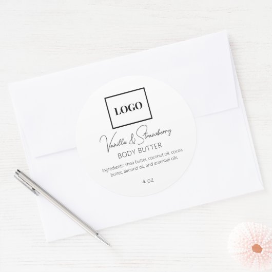 ロゴの追加シンプル美しいエレガント業界 ラウンドシール (封筒)