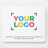 ロゴの追加シンプルBusiness Promotive White マウスパッド (正面)