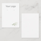 ロゴの追加シンプルFern Earringディスプレイカード 名刺 (正面/裏面)