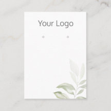 ロゴの追加シンプルGreenery Earringディスプレイカード