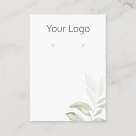 ロゴの追加シンプルGreenery Earringディスプレイカード 名刺