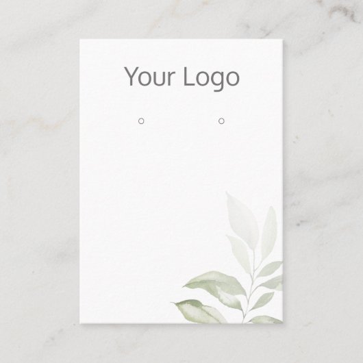 ロゴの追加シンプルGreenery Earringディスプレイカード 名刺 (正面)