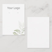 ロゴの追加シンプルGreenery Earringディスプレイカード 名刺 (正面/裏面)