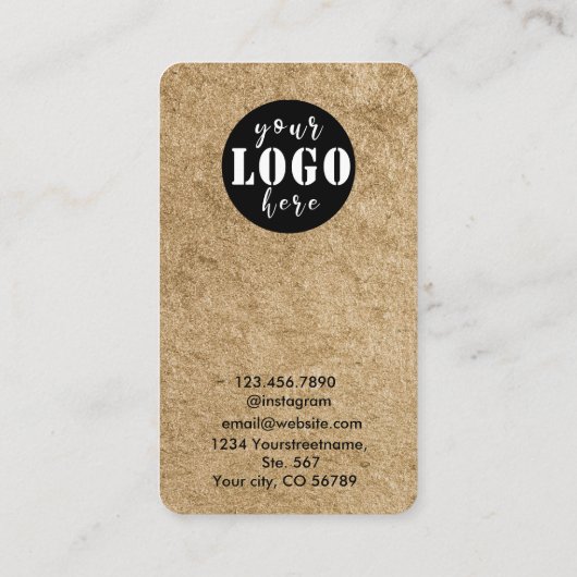ロゴの追加シンプルKraft紙イヤリングディスプレイカード 名刺 (裏面)