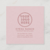 ロゴの追加ジュエリーイヤリングピンク表示カード コーリングカード (裏面)