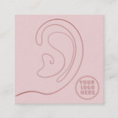 ロゴの追加ジュエリーイヤリングピンク表示カード コーリングカード (正面)