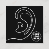 ロゴの追加ジュエリーイヤリングブラックディスプレイカード コーリングカード (正面)