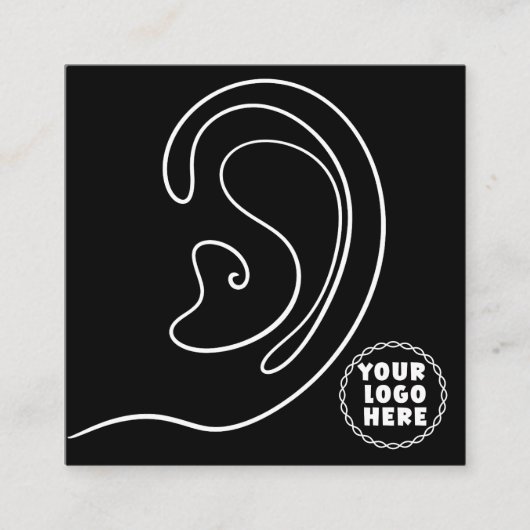 ロゴの追加ジュエリーイヤリングブラックディスプレイカード コーリングカード (正面)