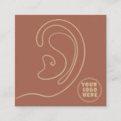 ロゴの追加ジュエリーイヤリングマロンディスプレイカード コーリングカード (正面)