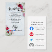 ロゴの追加ジュエリーカー気にドUKホワイトフラワー 名刺 (正面/裏面)