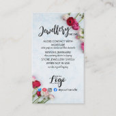 ロゴの追加ジュエリーカー気にドUKホワイトフラワー 名刺 (正面)