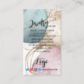 ロゴの追加ジュエリーカー気にドUK金ゴールドグリッター 名刺 (正面)