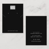 ロゴの追加ジュエリーブラックネックレスイヤリングディスプレイ 名刺 (正面/裏面)