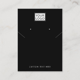 ロゴの追加ジュエリーブラックネックレスイヤリングディスプレイ 名刺