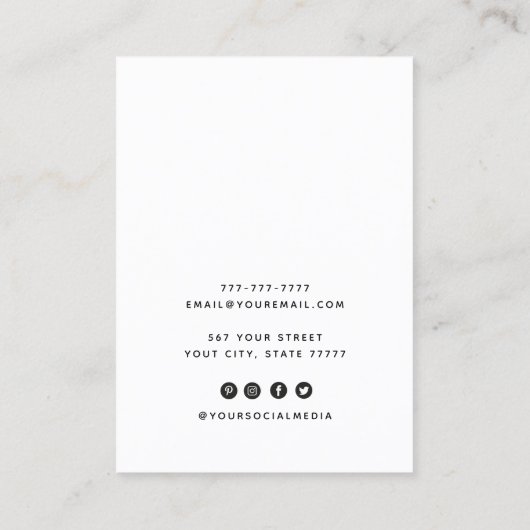 ロゴの追加ジュエリーホワイトネックレスイヤリングディスプレイ 名刺 (裏面)