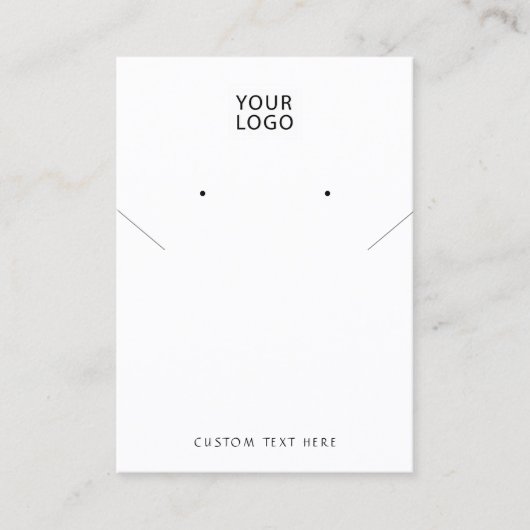 ロゴの追加ジュエリーホワイトネックレスイヤリングディスプレイ 名刺 (正面)