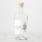 ロゴの追加ジュニパーブランチカスタムGIN リキュールボトルラベル (正面)