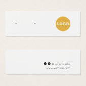 ロゴの追加スタッドイヤリングジュエリー表示カード (正面&裏面)