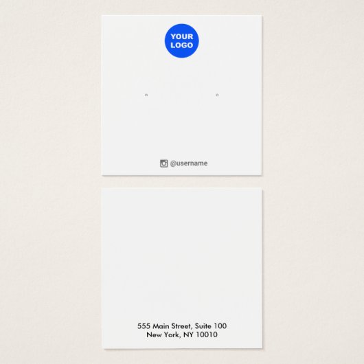 ロゴの追加スタッドイヤリングジュエリー表示 (正面&裏面)