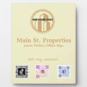 ロゴの追加ソーシャルメディアのスキャンコードプラーク フォトプラーク (正面)