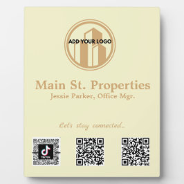ロゴの追加ソーシャルメディアのスキャンコードプラーク フォトプラーク