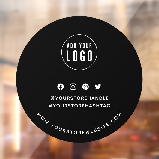 ロゴの追加ソーシャルメディアの編集可能な背景ラウンド ウィンドウサイン (シート2)