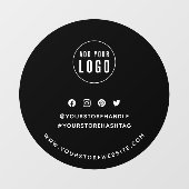 ロゴの追加ソーシャルメディアの編集可能な背景ラウンド ウィンドウサイン (シート)