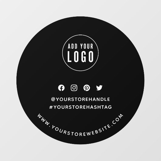 ロゴの追加ソーシャルメディアの編集可能な背景ラウンド ウィンドウサイン (シート)