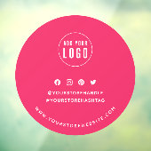 ロゴの追加ソーシャルメディアの編集可能な背景ラウンド ウィンドウサイン (シート3)