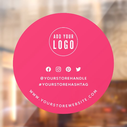 ロゴの追加ソーシャルメディアの編集可能な背景ラウンド ウィンドウサイン (シート2)