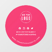 ロゴの追加ソーシャルメディアの編集可能な背景ラウンド ウィンドウサイン (シート)