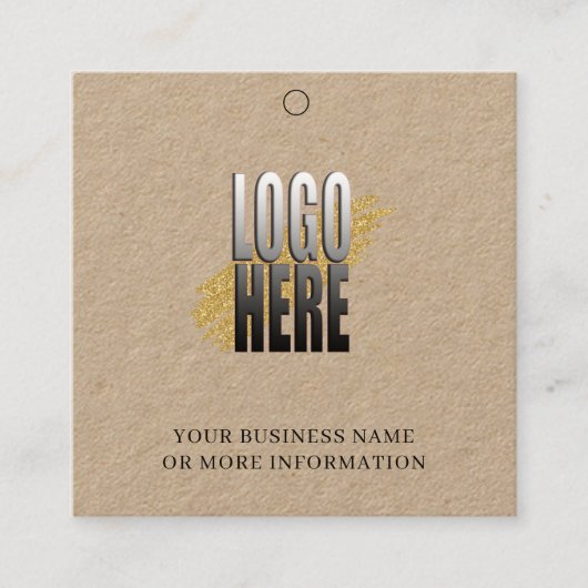 ロゴの追加ソーシャルメディアのKraftカード価格ラベル スクエア名刺 (正面)