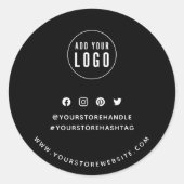 ロゴの追加ソーシャルメディアカスタムの色ブランディング ラウンドシール (正面)