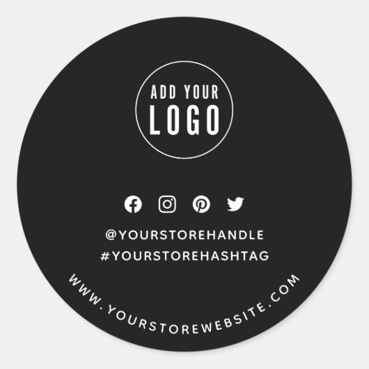 ロゴの追加ソーシャルメディアカスタムの色ブランディング ラウンドシール (正面)