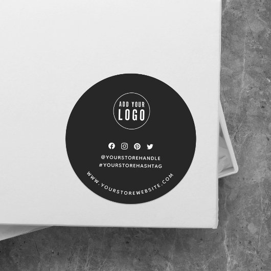 ロゴの追加ソーシャルメディアカスタムの色ブランディング ラウンドシール