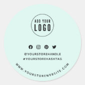 ロゴの追加ソーシャルメディアカスタムの色ブランディング ラウンドシール (正面)